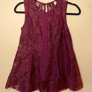 Maroon Lacey Shirt